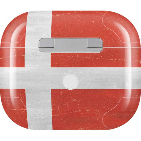 Denmark Flag Distressed Apple AirPods (3rd Gen 2021) Skin